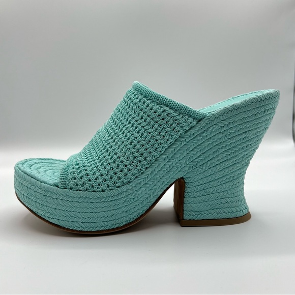 Bottega Veneta Women's Slide Platform Wedge Sandals Knit Fabric 40 - Picture 5 of 10